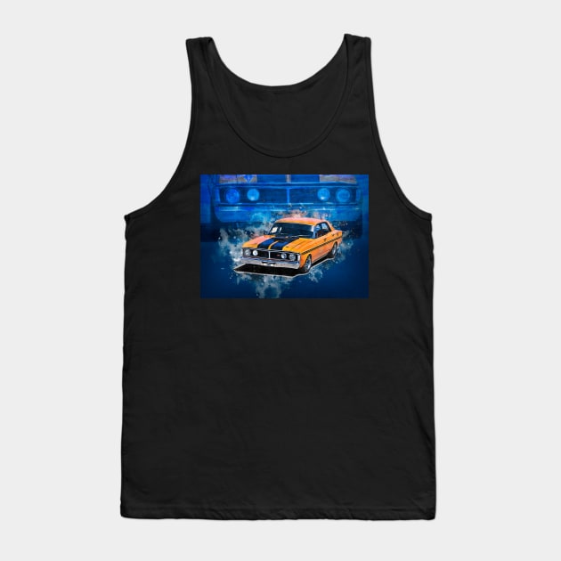 Orange 1971 XY Falcon GT Tank Top by Transchroma